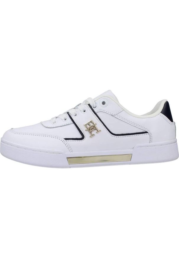 TOMMY HILFIGER - Tenisówki Tommy Hilfiger Model Th Prep Court Kolor Biały. Kolor: biały. Materiał: skóra, tkanina