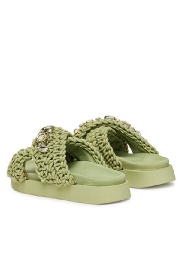 Inuikii Klapki Woven Stones 70104-106 Zielony. Kolor: zielony. Materiał: materiał