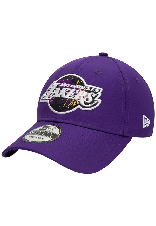 Czapka z daszkiem męska New Era 9FORTY Los Angeles Lakers NBA Print Infill Cap. Kolor: fioletowy. Materiał: poliester. Wzór: nadruk