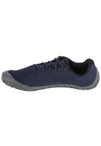 Buty do biegania męskie, Merrell Vapor Glove 6. Zapięcie: sznurówki. Kolor: niebieski. Materiał: materiał, syntetyk, zamsz. Szerokość cholewki: normalna. Sport: turystyka piesza