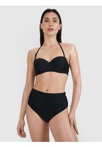4f - 4F Góra od bikini damska - czarna L. Kolor: czarny. Materiał: materiał, włókno, syntetyk, elastan