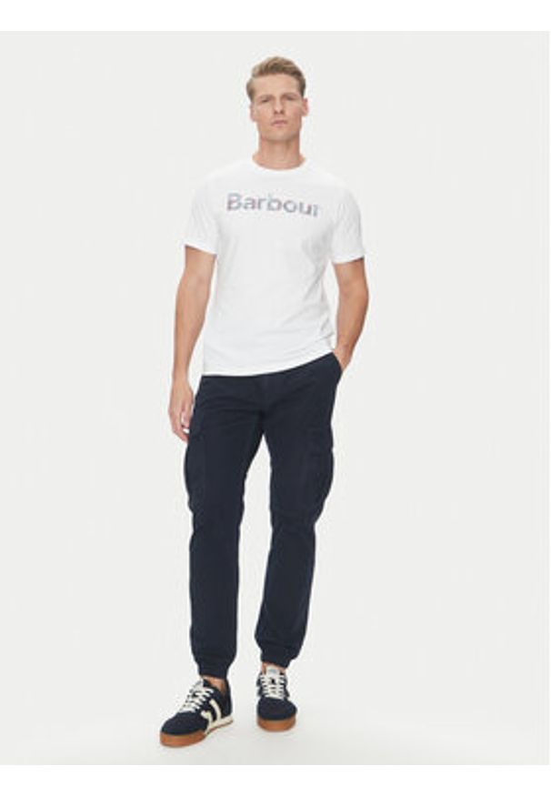 Barbour T-Shirt Devon MTS1391WH11 Biały Regular Fit. Kolor: biały. Materiał: bawełna