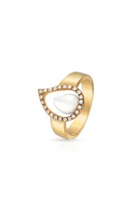 W.KRUK - Pierścionek różowe złoto Enrico Capra. Materiał: złote. Kolor: biały, różowy, wielokolorowy, złoty. Wzór: aplikacja. Kamień szlachetny: perła, brylant