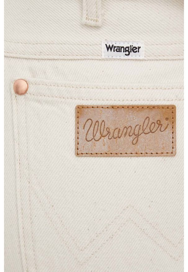 Wrangler jeansy damskie high waist. Stan: podwyższony. Kolor: beżowy