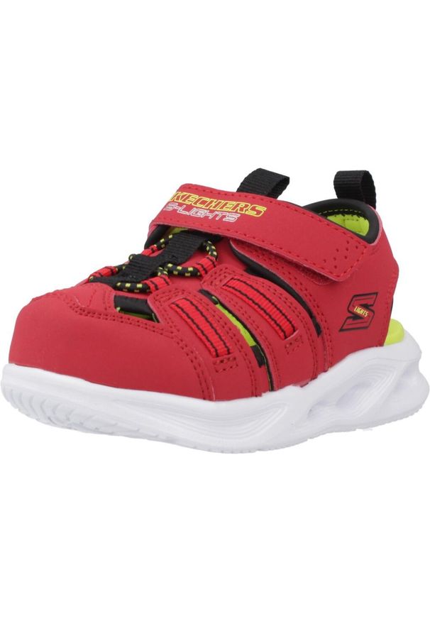 skechers - Sandały dziecięce Skechers Hyper Coast. Kolor: czerwony. Materiał: materiał