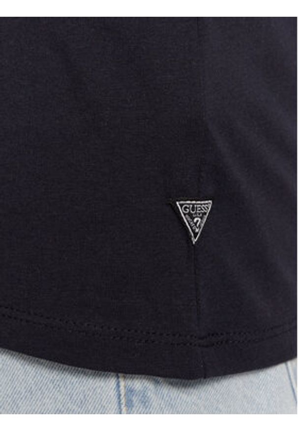 Guess T-Shirt Reflective Logo M3GI44 K9RM1 Granatowy Slim Fit. Kolor: niebieski. Materiał: bawełna