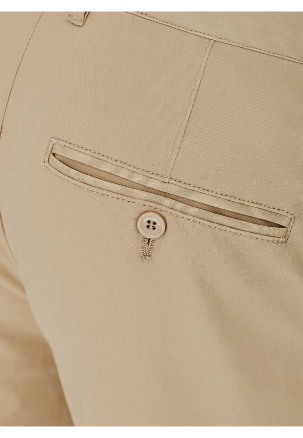 Pako Lorente - PAKO LORENTE – Gładkie spodnie męskie w kolorze beżowym. Kolor: beżowy. Materiał: bawełna, elastan. Wzór: gładki. Styl: klasyczny