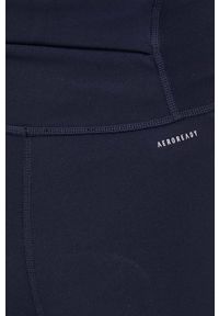 adidas Performance legginsy do biegania DailyRun kolor granatowy gładkie. Kolor: niebieski. Materiał: skóra, materiał. Wzór: gładki #3