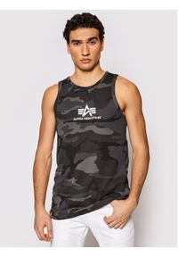 Alpha Industries Tank top Basci Camo 126566C Szary Regular Fit. Kolor: szary. Materiał: bawełna