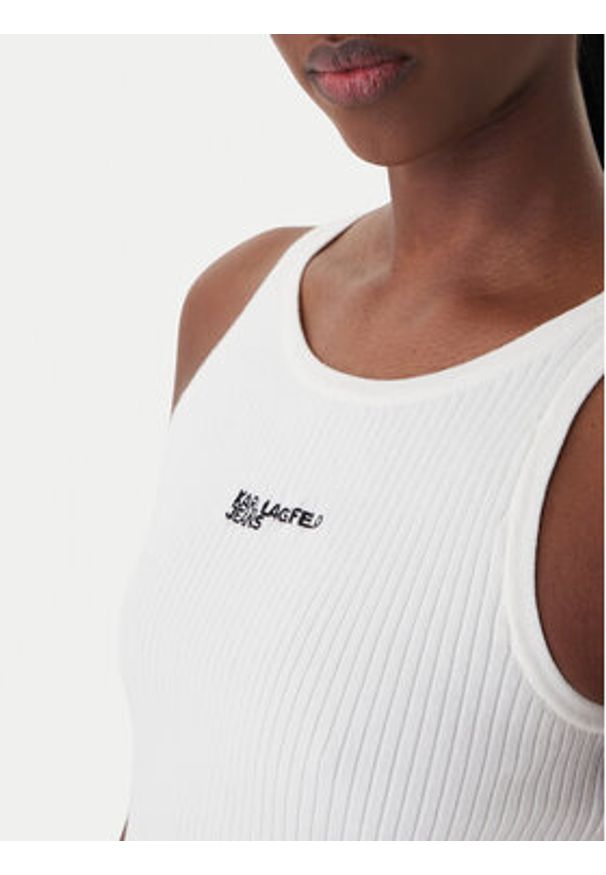 Karl Lagerfeld Jeans Top B1W18024 Écru Slim Fit. Materiał: bawełna