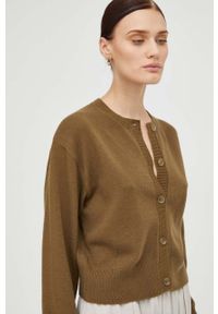 Marc O'Polo kardigan wełniany kolor zielony lekki. Typ kołnierza: polo. Kolor: zielony. Materiał: wełna #2