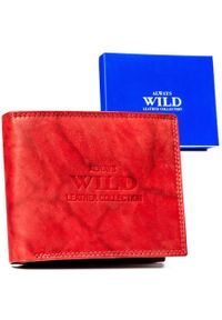 ALWAYS WILD - Portfel skórzany Always Wild AW-N7-MAL czerwony. Kolor: czerwony. Materiał: skóra