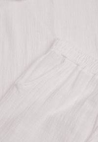 Born2be - Biały Komplet z Lnem i Bawełną Bluzka z Rękawem 3/4 i Spodnie Kuloty Danalane. Kolor: biały. Materiał: bawełna, len #2