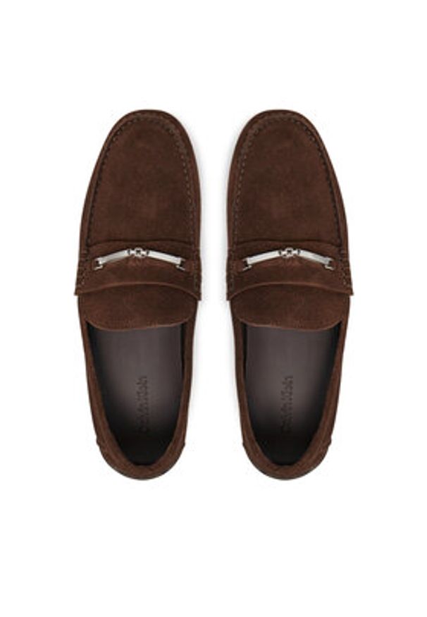 Calvin Klein Mokasyny Driver W/ Ny Bit Sue HM0HM01759 Brązowy. Kolor: brązowy. Materiał: zamsz, skóra