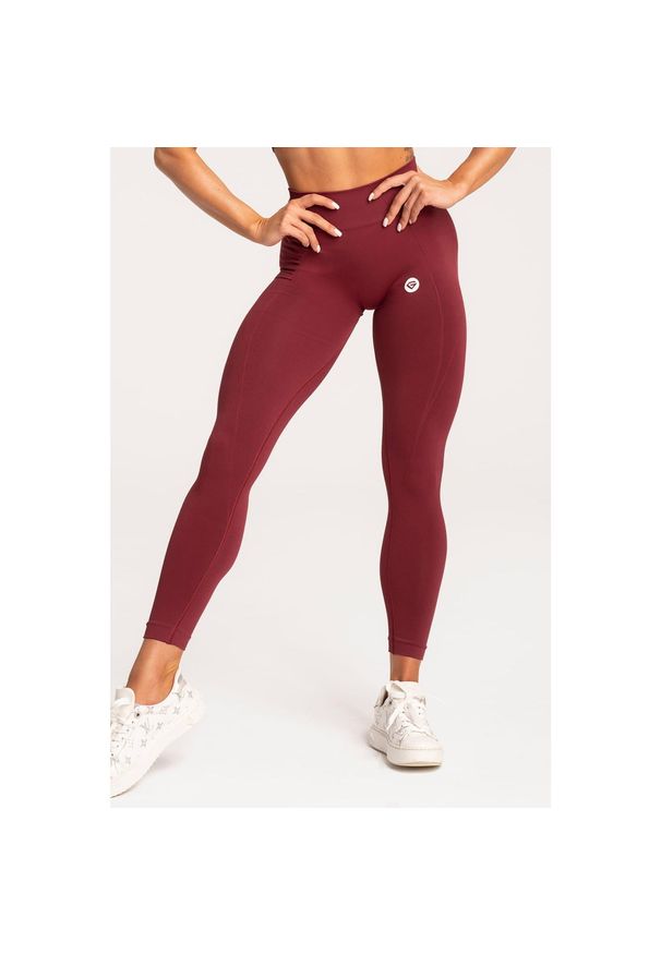 GYM GLAMOUR - Legginsy fitness damskie Gym Glamour basic. Kolor: czerwony, wielokolorowy, brązowy. Sport: fitness