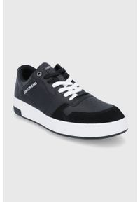 Calvin Klein Jeans Buty skórzane kolor czarny. Nosek buta: okrągły. Zapięcie: sznurówki. Kolor: czarny. Materiał: guma #3
