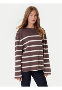 TOMMY HILFIGER - Tommy Hilfiger Bluzka Gold Button WW0WW45760 Brązowy Relaxed Fit. Kolor: brązowy. Materiał: bawełna