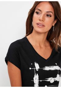 bonprix - T-shirt. Kolor: czarny. Wzór: nadruk. Styl: elegancki #2