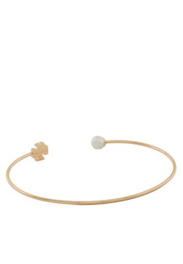 Tory Burch Bransoletka Kira Pearl Cuff 157968 Złoty. Materiał: metalowe. Kolor: złoty