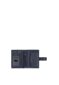 Ochnik - Granatowy skórzany portfel męski. Kolor: niebieski. Materiał: skóra #5