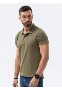 Ombre Clothing - Zestaw koszulek bawełnianych polo - mix 3-pak Z28 V7 - XXL. Typ kołnierza: polo. Kolor: beżowy. Materiał: bawełna. Wzór: haft #4