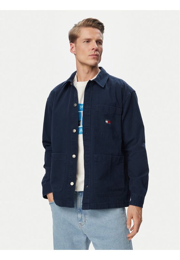 Tommy Jeans Kurtka jeansowa DM0DM20236 Granatowy Regular Fit. Kolor: niebieski. Materiał: bawełna