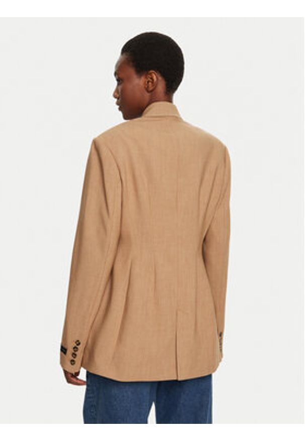 Herskind Marynarka Laila 5411177 Beżowy Slim Fit. Kolor: beżowy. Materiał: syntetyk