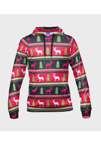 MegaKoszulki - Bluza damska fullprint z kapturem Christmas sweater. Typ kołnierza: kaptur. Materiał: dzianina, dresówka