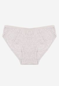 Born2be - Jasnoszare Gładkie Majtki Figi z Bawełny Venessila. Kolor: szary. Materiał: bawełna. Wzór: gładki #1