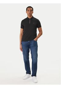 TOMMY HILFIGER - Tommy Hilfiger Polo MW0MW41613 Czarny Regular Fit. Typ kołnierza: polo. Kolor: czarny. Materiał: bawełna #4