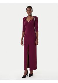 Rinascimento Sukienka wieczorowa CFC0125271003 Bordowy Slim Fit. Kolor: czerwony. Materiał: syntetyk. Styl: wizytowy