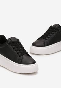 Born2be - Czarne Sneakersy na Platformie Berdolina. Kolor: czarny. Obcas: na platformie #3