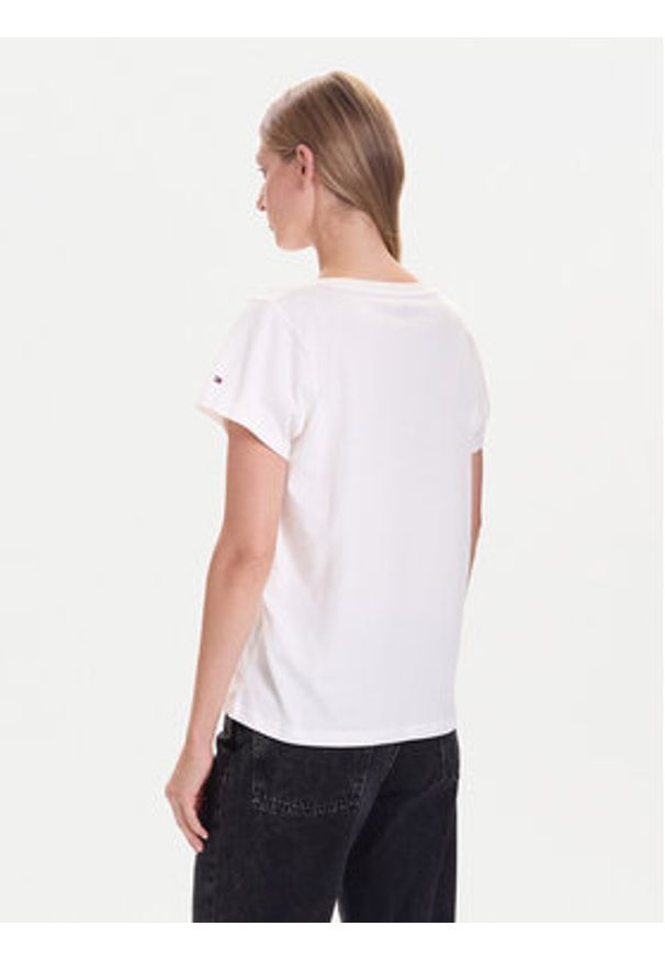 TOMMY HILFIGER - Tommy Hilfiger T-Shirt UW0UW04525 Beżowy Relaxed Fit. Kolor: beżowy. Materiał: bawełna