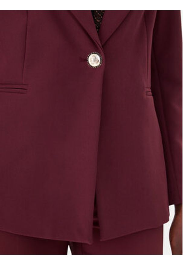 Maryley Marynarka 25IB187/M06/43BU Bordowy Regular Fit. Kolor: czerwony. Materiał: syntetyk