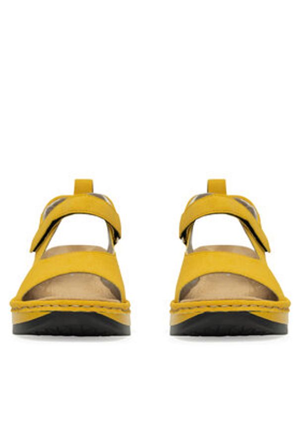 Rieker Sandały V59Q4-68 Żółty. Kolor: żółty. Materiał: syntetyk