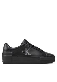 Calvin Klein Jeans Sneakersy Vulc Flatform YW0YW01613 Czarny. Kolor: czarny. Materiał: skóra