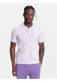 United Colors of Benetton - United Colors Of Benetton Polo 3WG9U301Z Fioletowy Slim Fit. Typ kołnierza: polo. Kolor: fioletowy. Materiał: bawełna