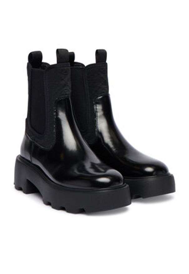 Tory Burch Sztyblety T Monogram 177079 Czarny. Kolor: czarny. Materiał: skóra