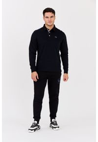 La Martina - LA MARTINA Czarny męski longsleeve polo HEAVY JERSEY, Rozmiar M. Okazja: na co dzień. Typ kołnierza: polo. Kolor: niebieski. Materiał: jersey. Długość rękawa: długi rękaw. Styl: casual #4