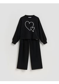 Reserved - Bawełniany komplet - czarny. Kolor: czarny. Materiał: bawełna