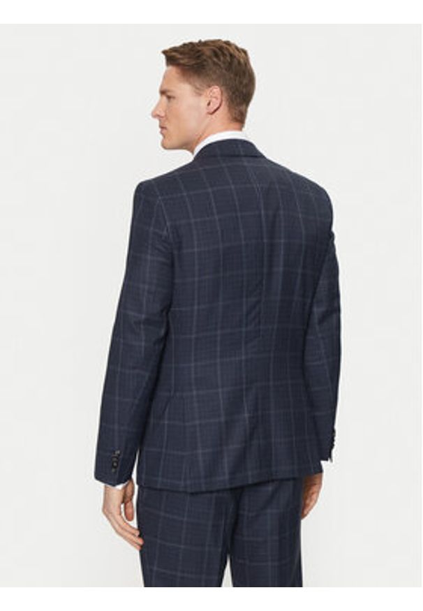 BOSS Garnitur H-Huge 50518097 Granatowy Slim Fit. Kolor: niebieski. Materiał: wełna