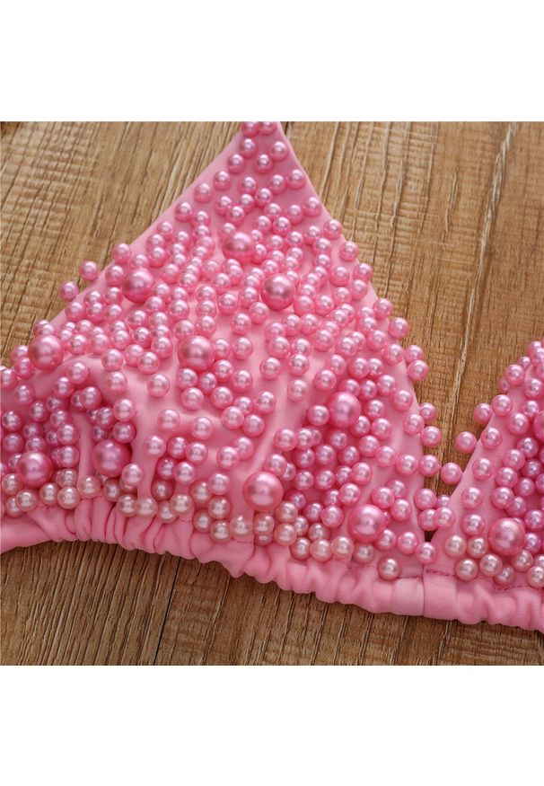 Intica - Bikini wiązane regulowane na plażę i basen Gorana. Kolor: różowy. Materiał: materiał