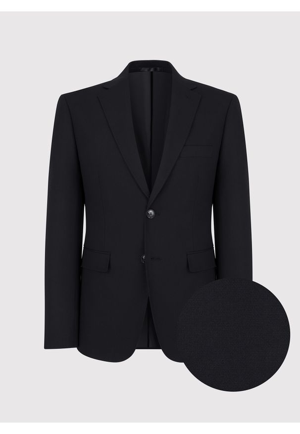 Pako Lorente - PAKO LORENTE – Klasyczna marynarka męska w kolorze czarnym. Kolor: czarny, niebieski. Materiał: poliester, wiskoza, jeans, elastan. Wzór: gładki. Styl: klasyczny