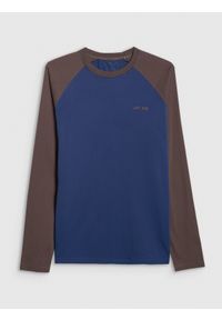 4f - 4F Longsleeve regular z nadrukiem męski - granatowy XXL. Kolor: niebieski. Długość rękawa: długi rękaw. Wzór: nadruk