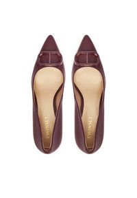 TwinSet - TWINSET Szpilki 252TCP032 Bordowy. Kolor: czerwony. Materiał: skóra. Obcas: na szpilce #3