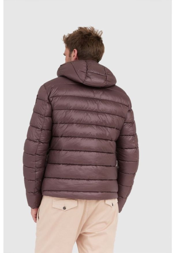 Blauer USA - BLAUER Brązowa puchowa kurtka męska Virgil z kapturem, Rozmiar XXL. Typ kołnierza: kaptur. Kolor: brązowy. Materiał: puch
