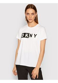 T-Shirt DKNY Sport. Kolor: biały. Styl: sportowy