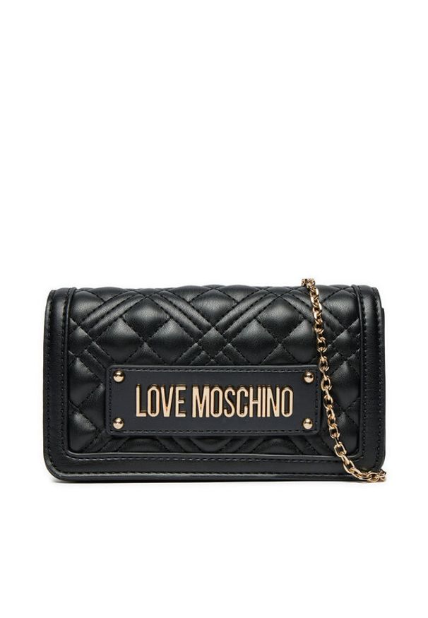 Love Moschino - LOVE MOSCHINO Portfel JC5681PP0LLA0000 Czarny. Kolor: czarny. Materiał: skóra