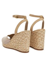 TOMMY HILFIGER - Tommy Hilfiger Espadryle Chambray High Wedge Espadrille FW0FW08588 Beżowy. Kolor: beżowy. Materiał: materiał #6