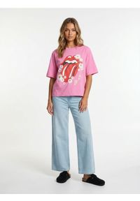 Sinsay - Bawełniana koszulka z nadrukiem The Rolling Stones - begonia. Materiał: bawełna. Wzór: nadruk #1